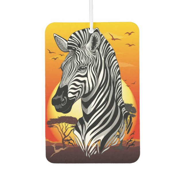 Zebra African Savanna Wild Animal Car Air Freshener (Front)