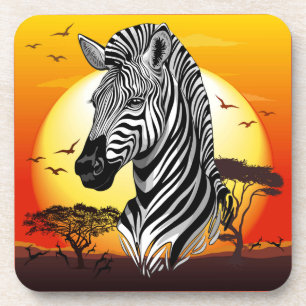 Zebra African Savanna Wild Animal Coaster