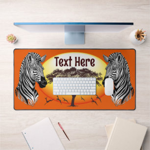 Zebra African Savanna Wild Animal Desk Mat