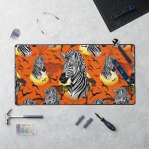Zebra African Savanna Wild Animal Desk Mat