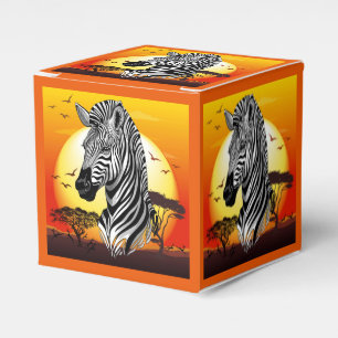 Zebra African Savanna Wild Animal Favour Box