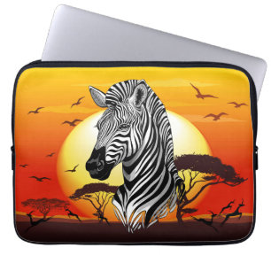 Zebra African Savanna Wild Animal Laptop Sleeve