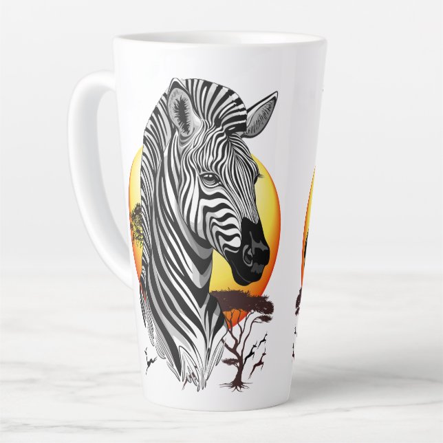 Zebra African Savanna Wild Animal Latte Mug (Left Angle)