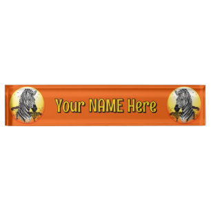 Zebra African Savanna Wild Animal Nameplate