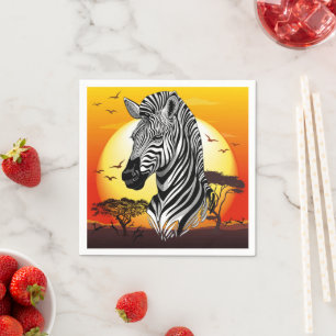 Zebra African Savanna Wild Animal Napkin