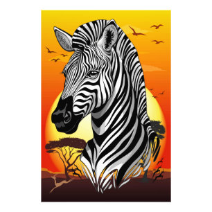 Zebra African Savanna Wild Animal Photo Print