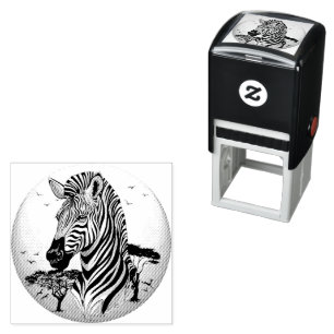 Zebra African Savanna Wild Animal Self-inking Stamp