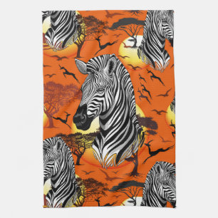 Zebra African Savanna Wild Animal Tea Towel