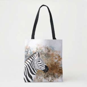 Zebra african wild animal tote bag