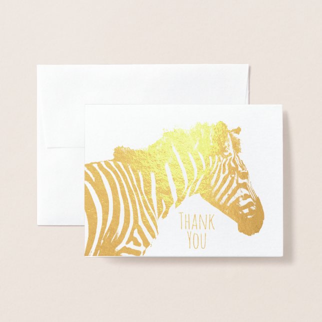 Zebra All Occasion Blank Gold Foil Card (Front With Envelope)