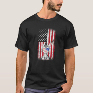 Zebra American Flag Boys Girls Men Women Fourth Of T-Shirt