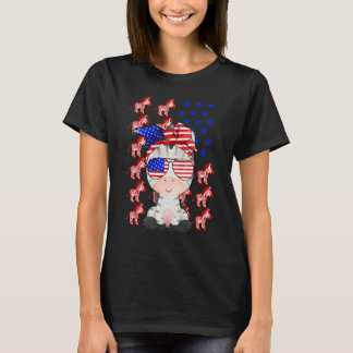 Zebra American Flag Zebra  Patriotic 4th Of July T-Shirt