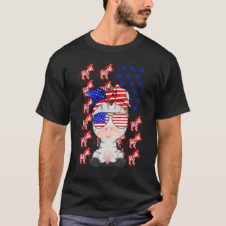 Zebra American Flag Zebra  Patriotic 4th Of July T-Shirt