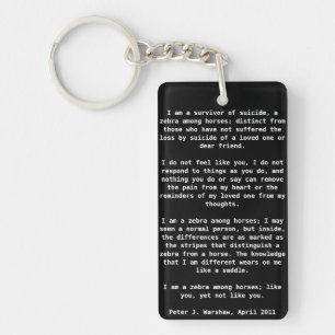 Zebra Among Horses Key Ring