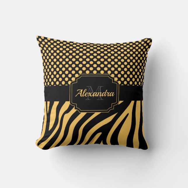 Zebra and Dots Cushion (Front)