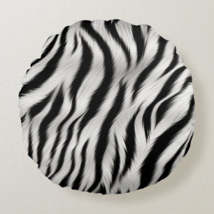 Zebra and Giraffe Print Round Cushion