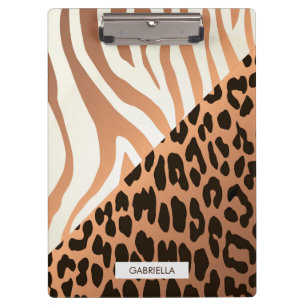 Zebra and Leopard Print Clipboard