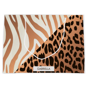 Zebra and Leopard Print Large Gift Bag