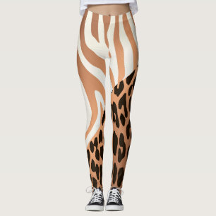 Zebra and Leopard Print Leggings