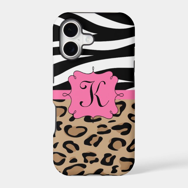 Zebra and Leopard Print Personalised Monogram (Back)