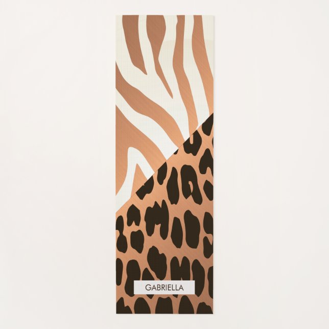 Zebra and Leopard Print Yoga Mat (Front)