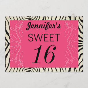Zebra and Pink Invite