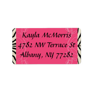Zebra and pink sticker
