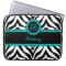 Zebra and Turquoise Lace Monogram Laptop Sleeve