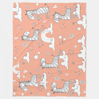 Zebra Animal Line Set Fleece Blanket