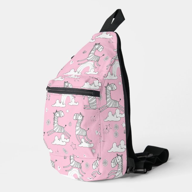 Zebra Animal Line Set Sling Bag (Right Corner)