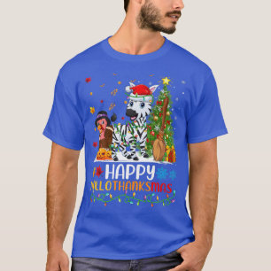 Zebra Animal Lover Funny Happy Zebra HelloThanksMa T-Shirt