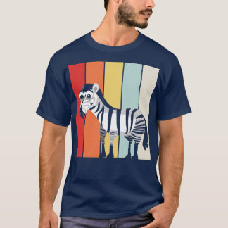Zebra Animal Motif Retro Vintage T-Shirt