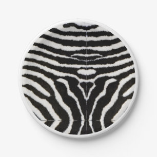 Zebra Animal Pattern Heart Valentine’s Day Paper Plate