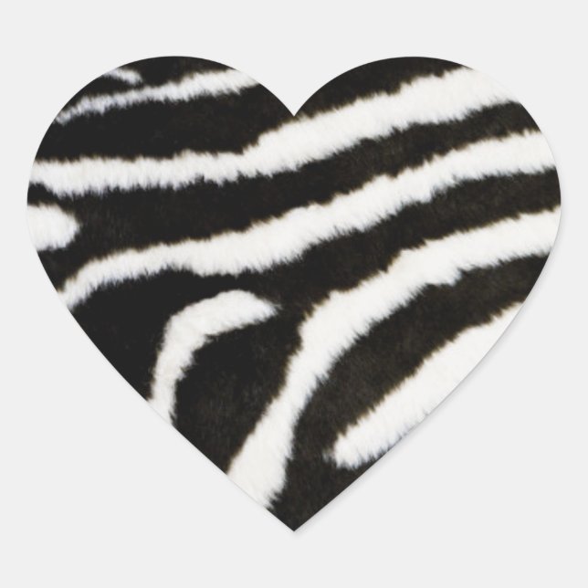 Zebra Animal Pattern Heart Valentine’s Day Sticker (Front)
