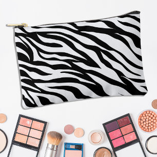 Zebra Animal Print Black and White Safari  Accessory Pouch
