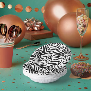 Zebra Animal Print Party Paper Bowl Plate