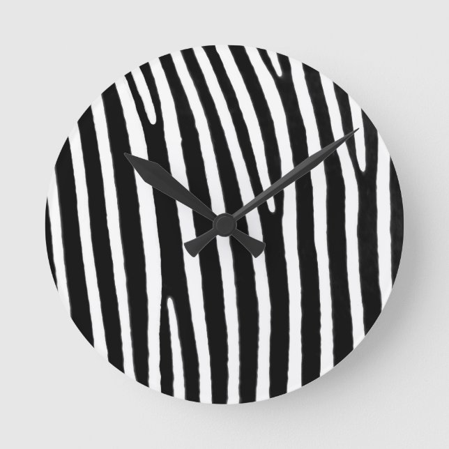 Zebra animal print round clock (Front)