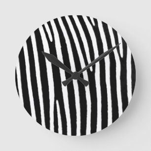 Zebra animal print round clock