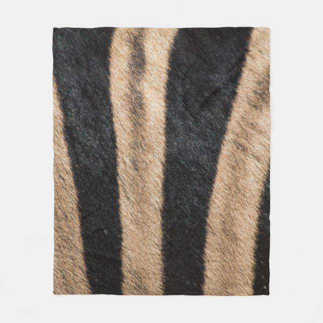 ZEBRA ANIMAL PRINT STRIPE FLEECE BLANKET (Front)