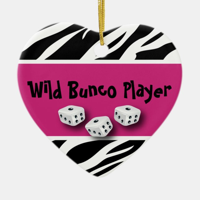 Zebra Animal Print WIld Bunco Player Ceramic Ornament (Front)