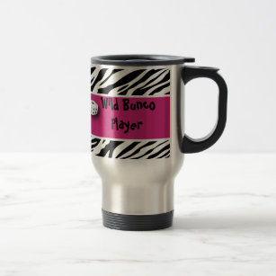 Zebra Animal Print WIld Bunco Player Travel Mug