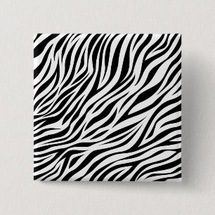 Zebra Animal Skin Print Pattern-15391 15 Cm Square Badge