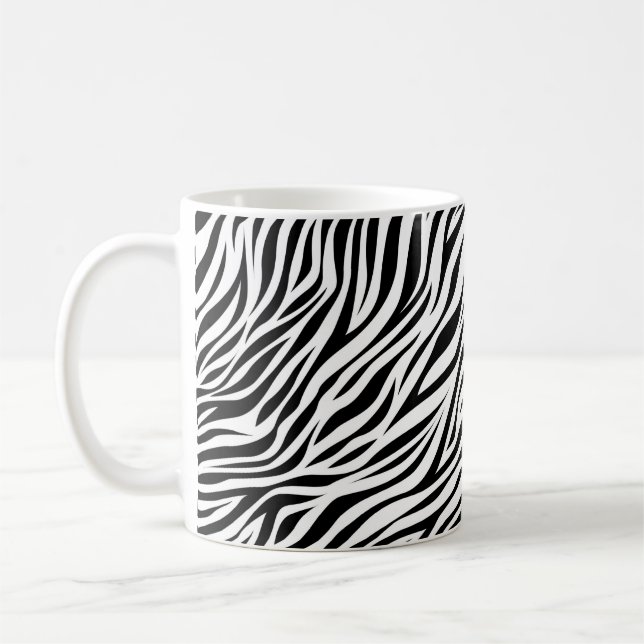 Zebra Animal Skin Print Pattern-15391 Coffee Mug (Left)