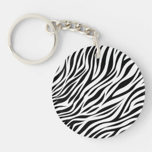 Zebra Animal Skin Print Pattern-15391 Key Ring