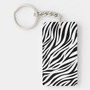 Zebra Animal Skin Print Pattern-15391 Key Ring