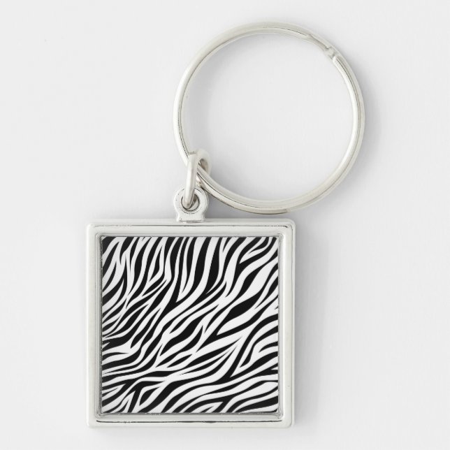 Zebra Animal Skin Print Pattern-15391 Key Ring (Front)