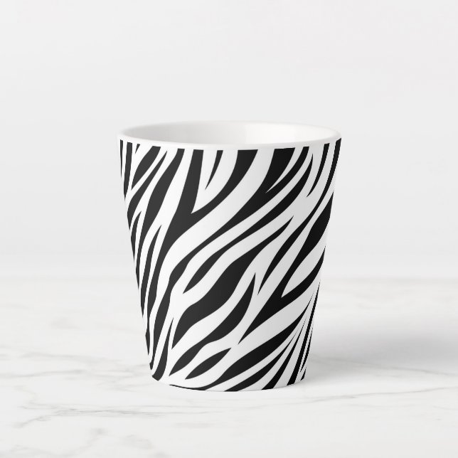 Zebra Animal Skin Print Pattern-15391 Latte Mug (Front)