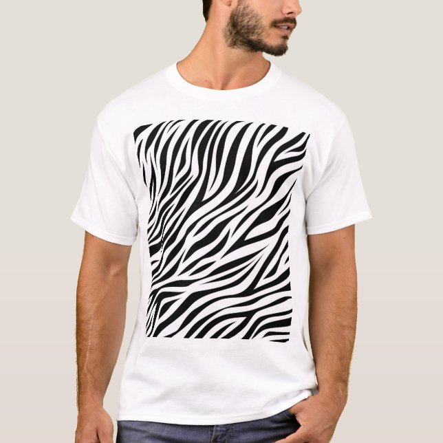 Zebra Animal Skin Print Pattern-15391 T-Shirt (Front)