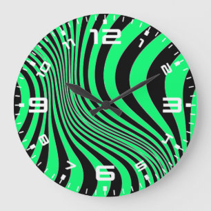 Zebra Animal Skin Texture Pattern-88 Large Clock