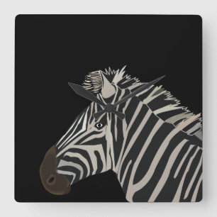 Zebra Animal Square Wall Clock
